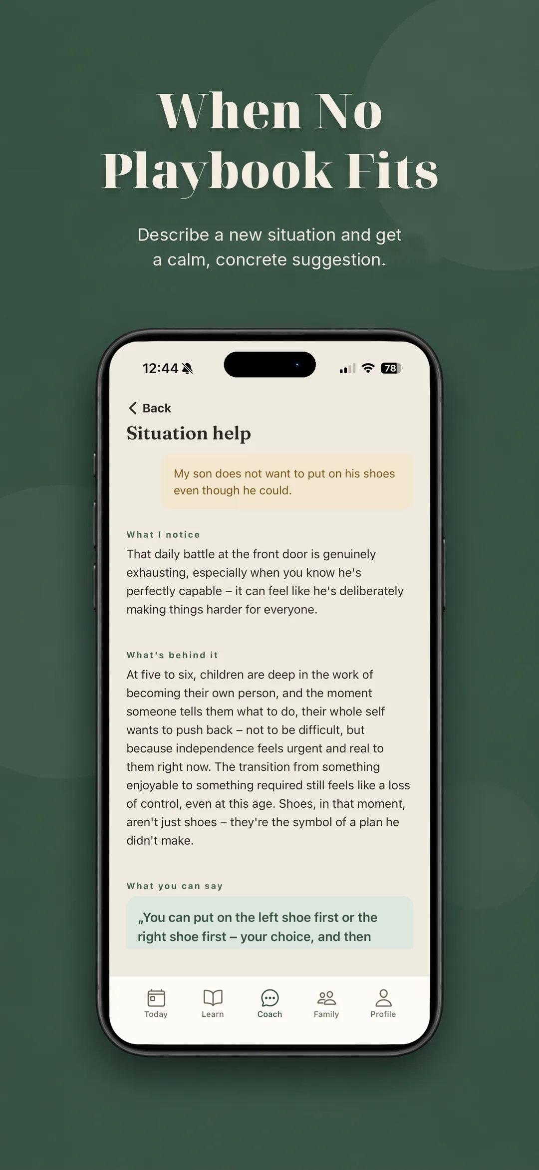 AI Situation Helper: describe the situation, get a calm suggestion