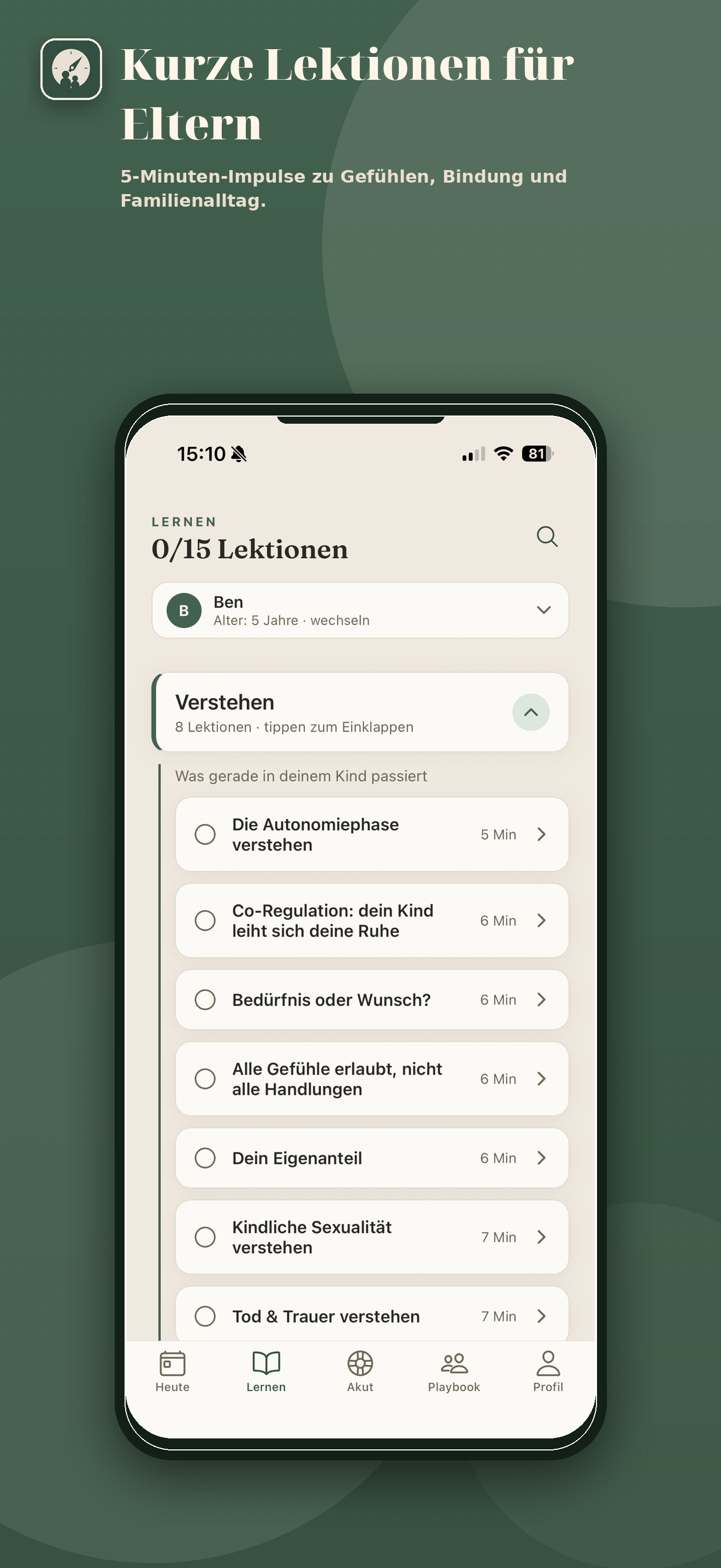 Kurze Lektionen für Eltern