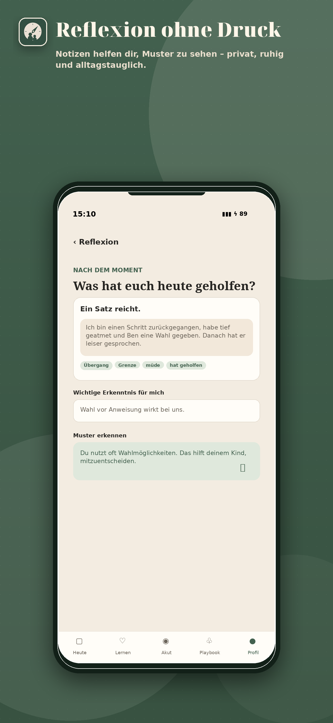 Reflexion ohne Druck